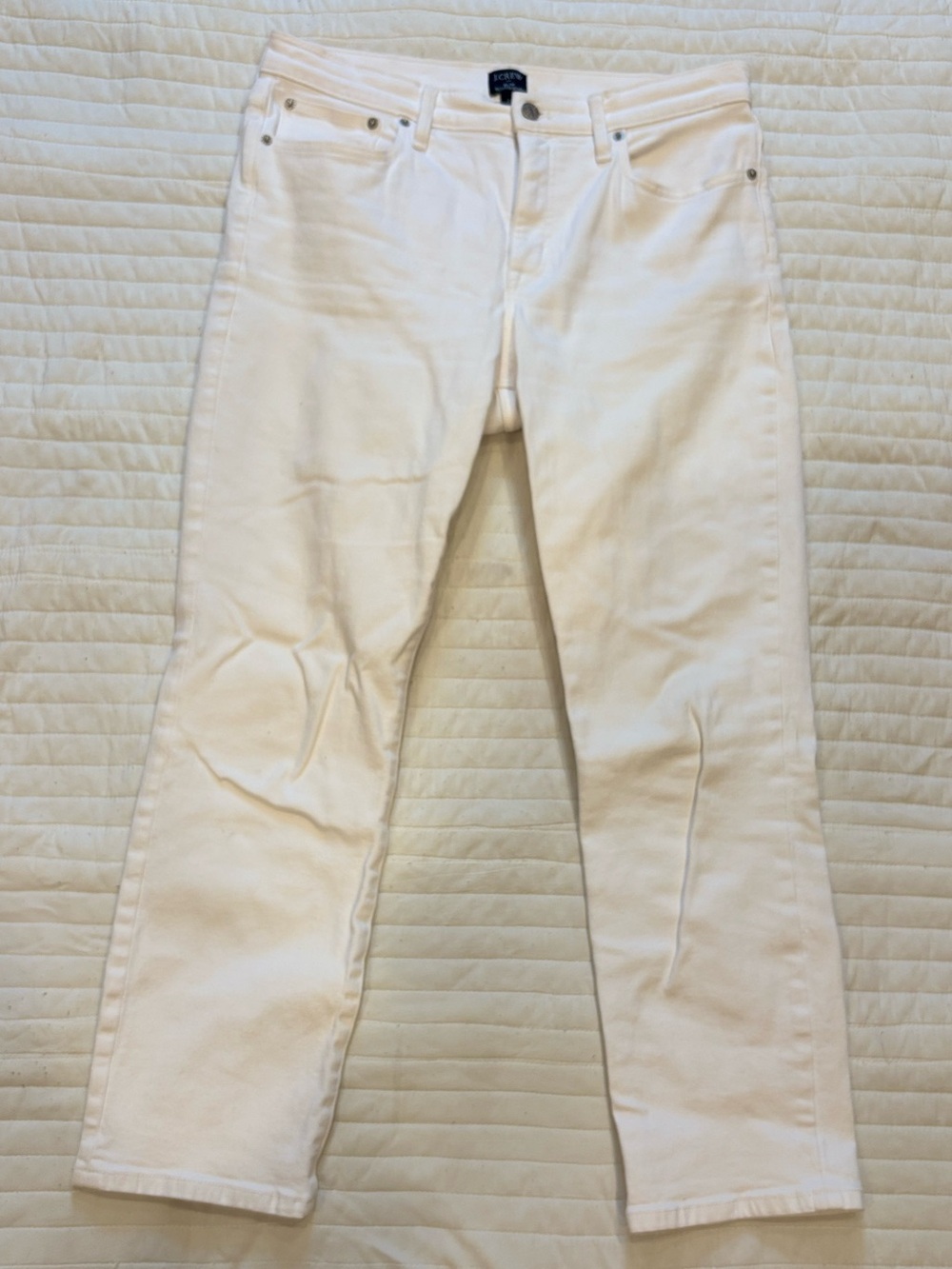 J.Crew Slim Boyfriend Jeans White Cream Denim Women's Size 29